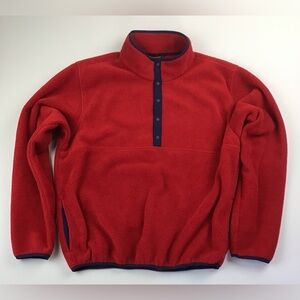 LL Bean snap fleece pullover men’s large red